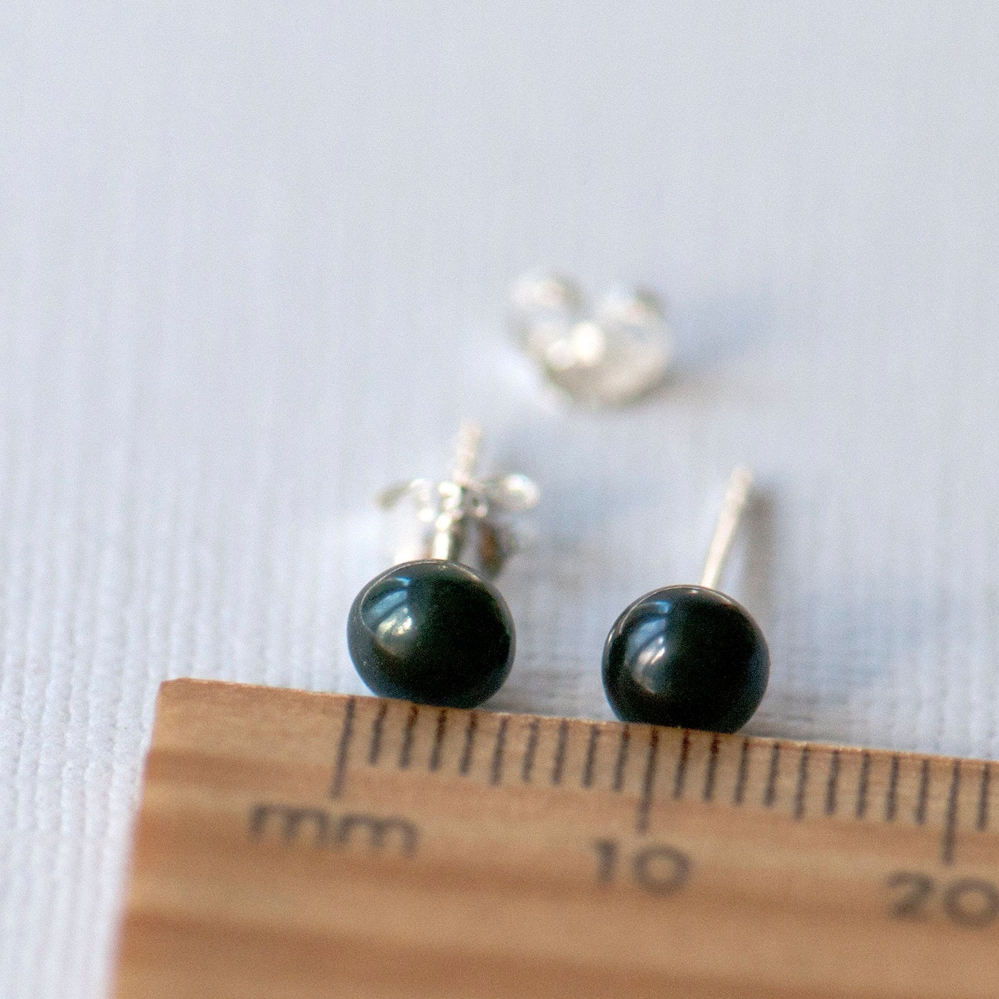 6mm black pearl & sterling silver stud earrings, silver 925 pearl studs, gift for her, thank you gift, just because gift, birthday gift