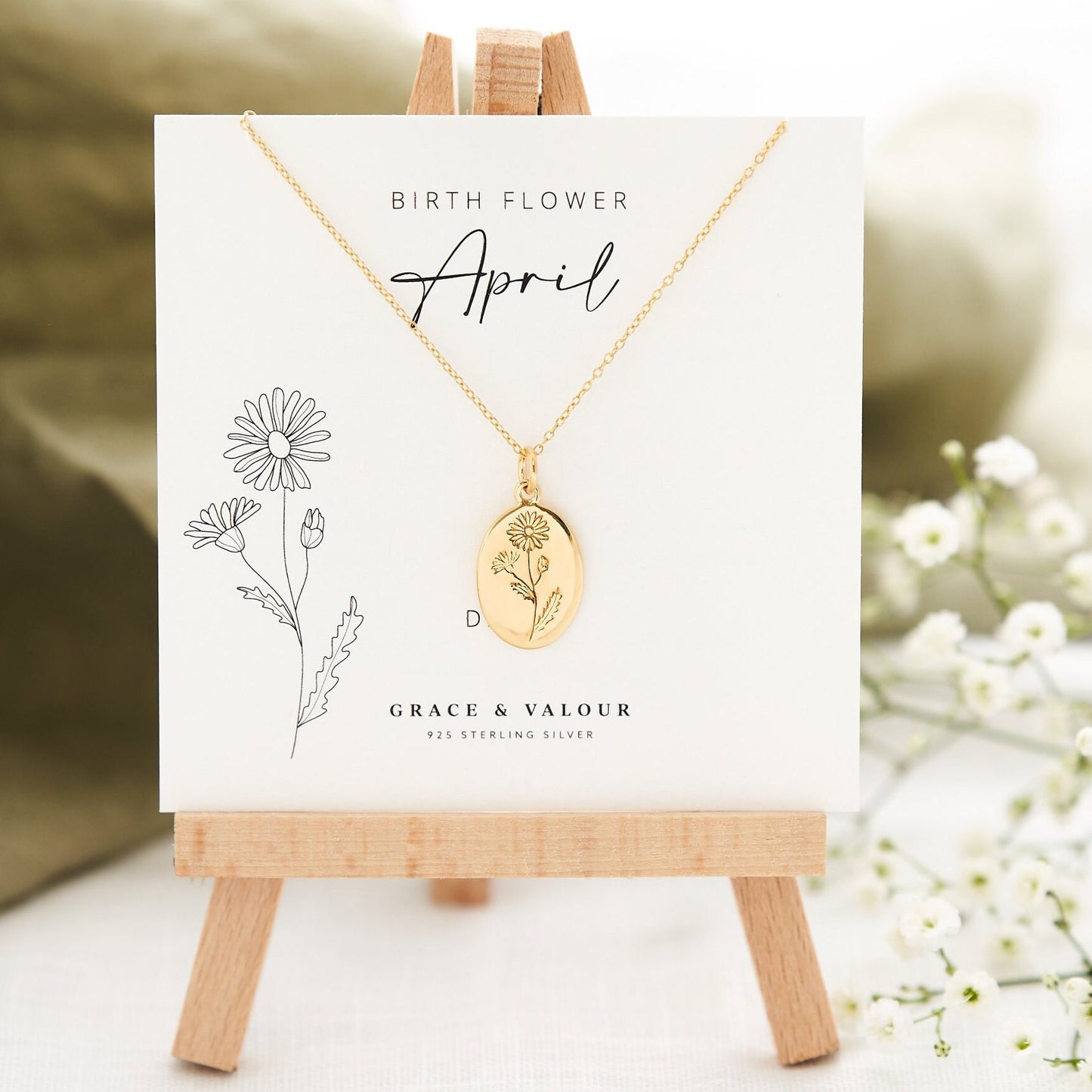 April birth month flower, Daisy gold plated necklace, ideal gift for an april birthday, gift for her, gift for mum, gift for friend, thoughtful gift, meaniningful gift