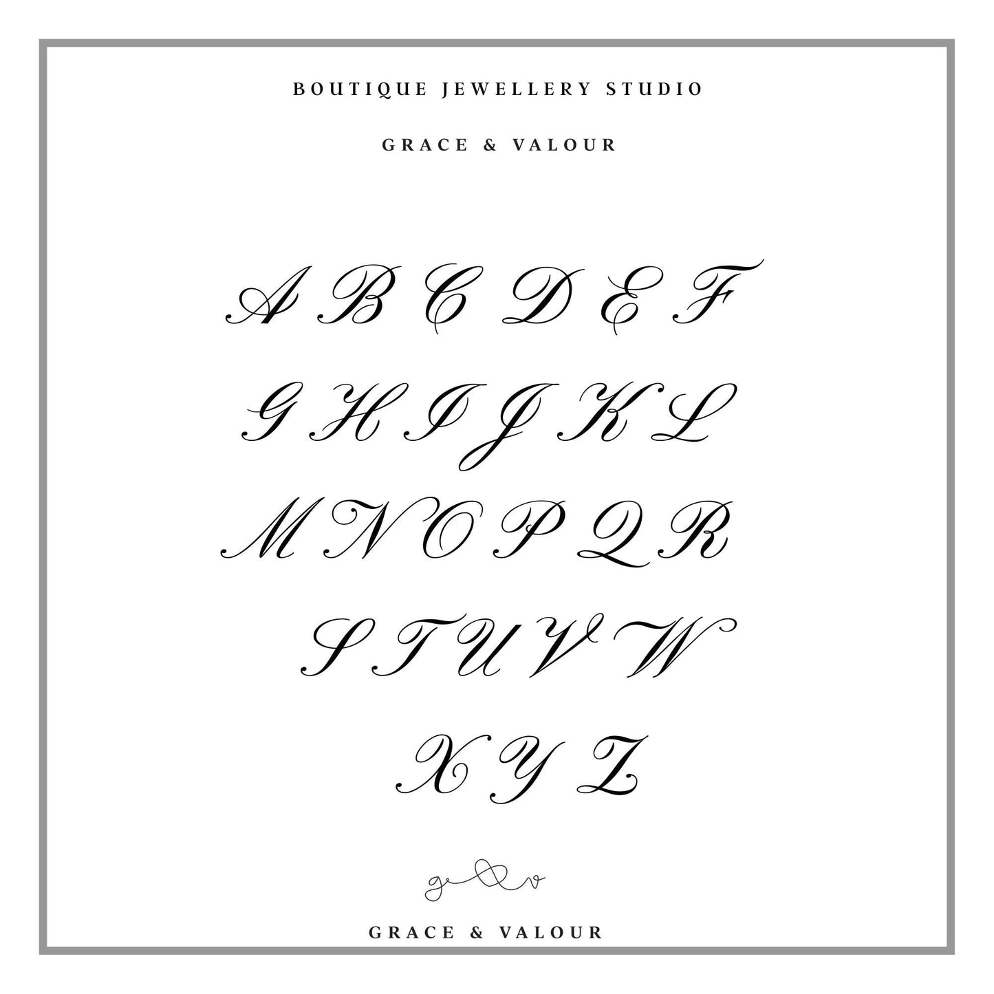 Flowing initial font for personalised disc engraving