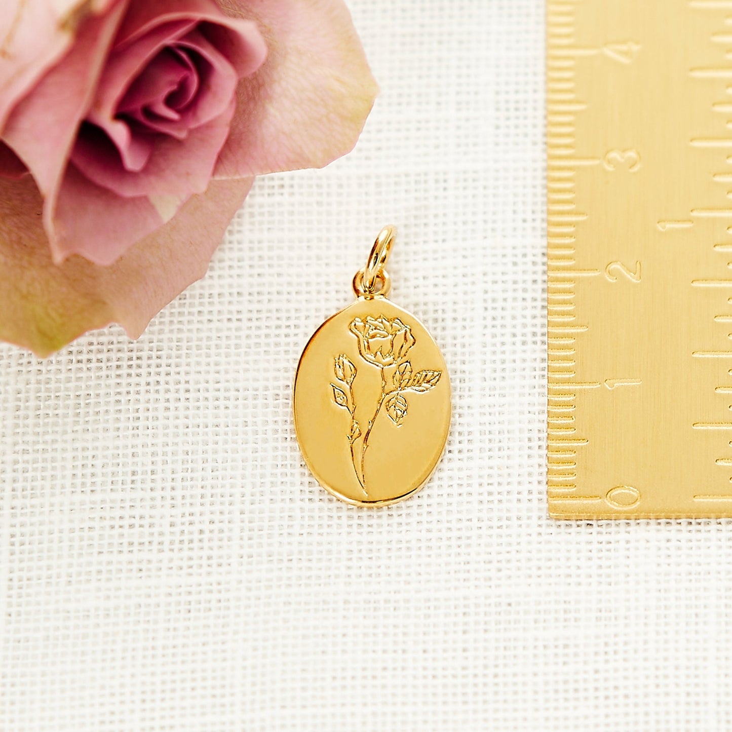 June Birthflower rose gold engraved necklace on bespoke gift card, june birthday gift, sterling silver 925, gift for her, gift for friend, bridesmaids gift, gift for mum, wedding gift, thoughtful gift, can be personalised with an engraving on the back of the pendant, gift boxed and ready for gifting