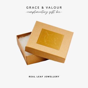 Leaf jewellery packaging Grace and Valour