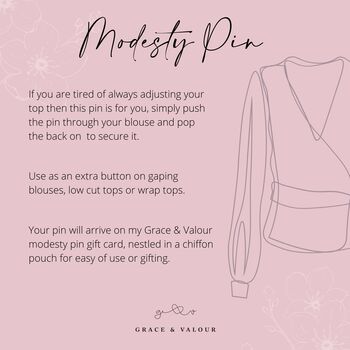 Modesty pin information card - Grace & Valour