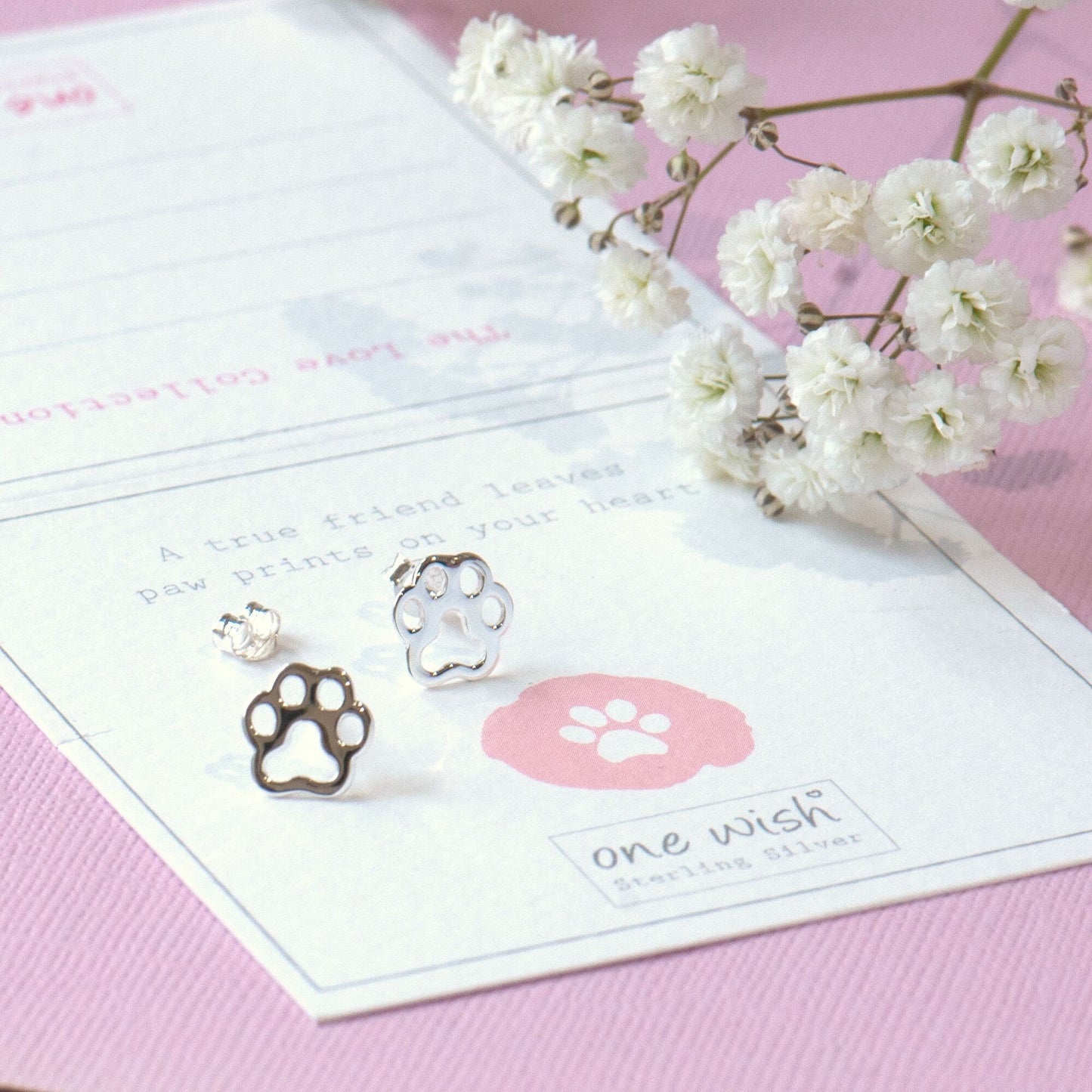 Sterling Silver Paw Print stud earrings, lovely gift for animal lover, remembrance animal gift, rainbow Bridge Animal gift, Silver 925 stud earrings, gift for her, gift for pet owner