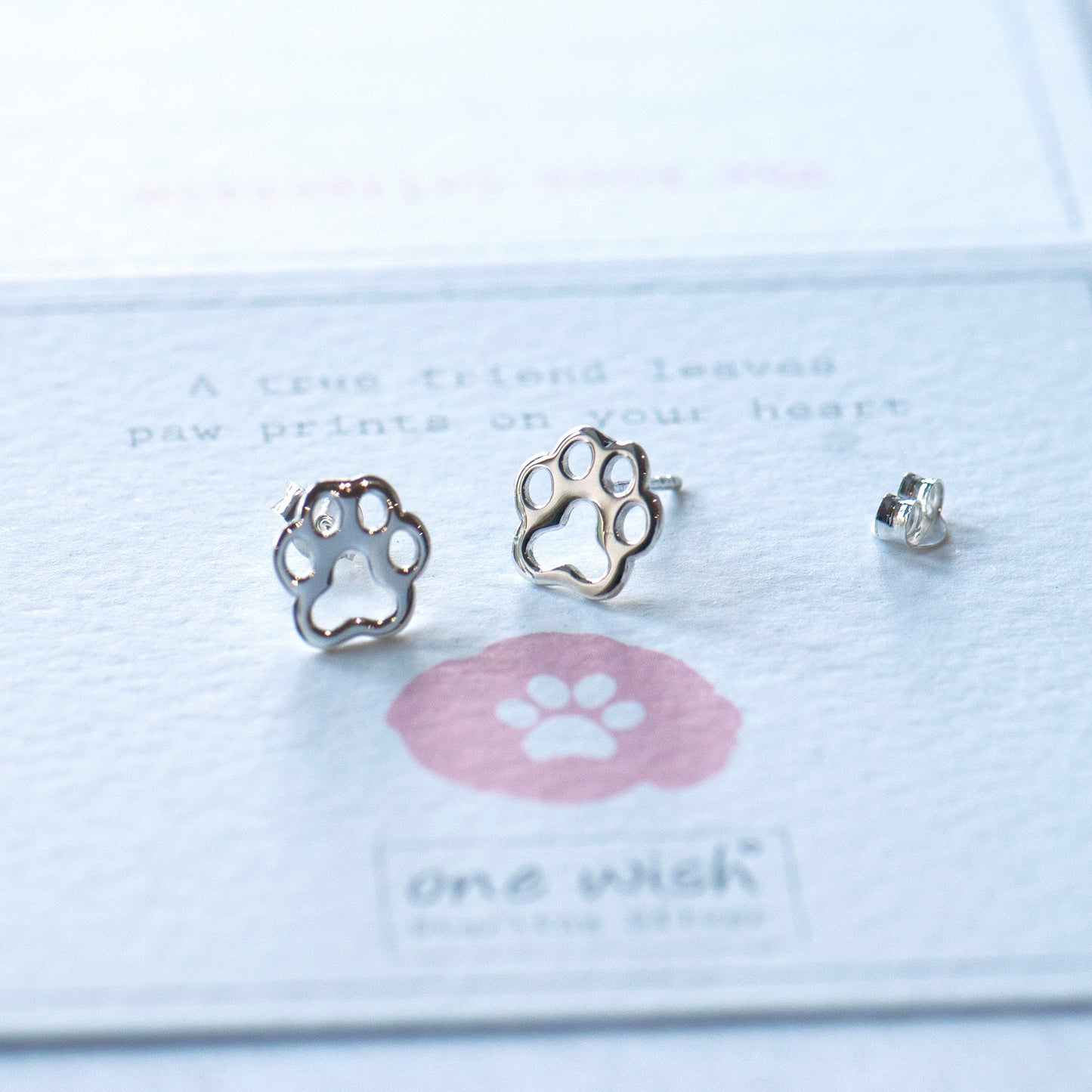 Silver 925 Paw Print stud earrings, gift for animal lover, Dog owner gift, cat owner gift, animal lover gift