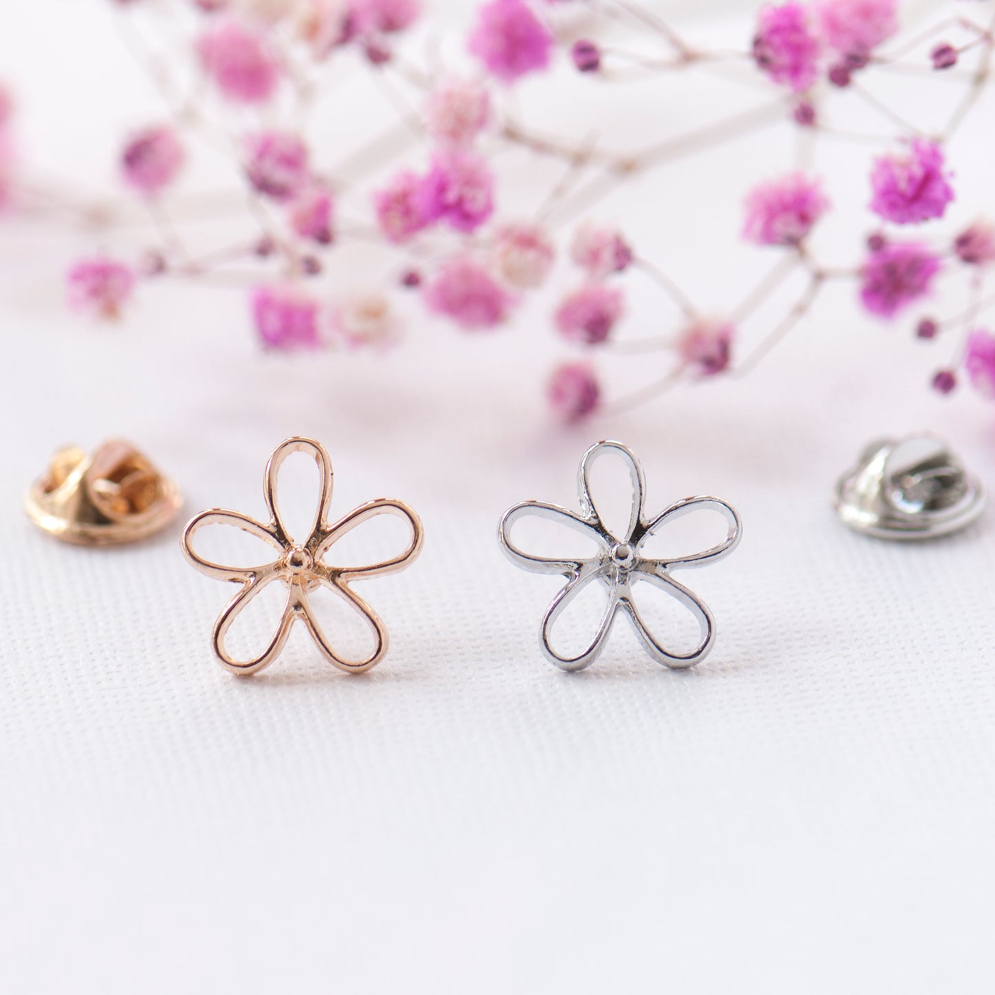 Silver & Gold flower modesty pin Grace & Valour