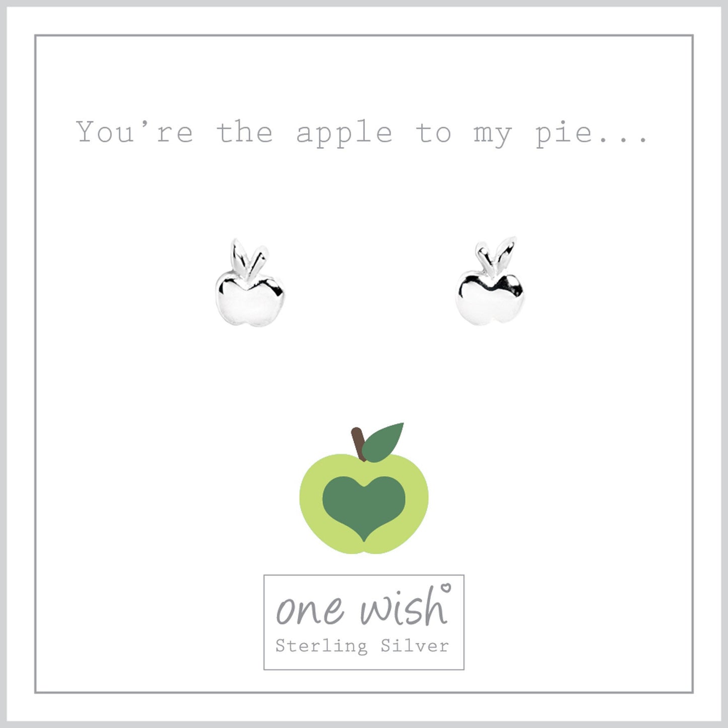 You're the apple to my pie Little apple sterling silver stud earrings, apple fruit jewellery, gift for her, gift for teacher, gift for somone you love, valentines day gift, gift for girlfriend, gift for wife, designed by Rachel - Grace & Valour