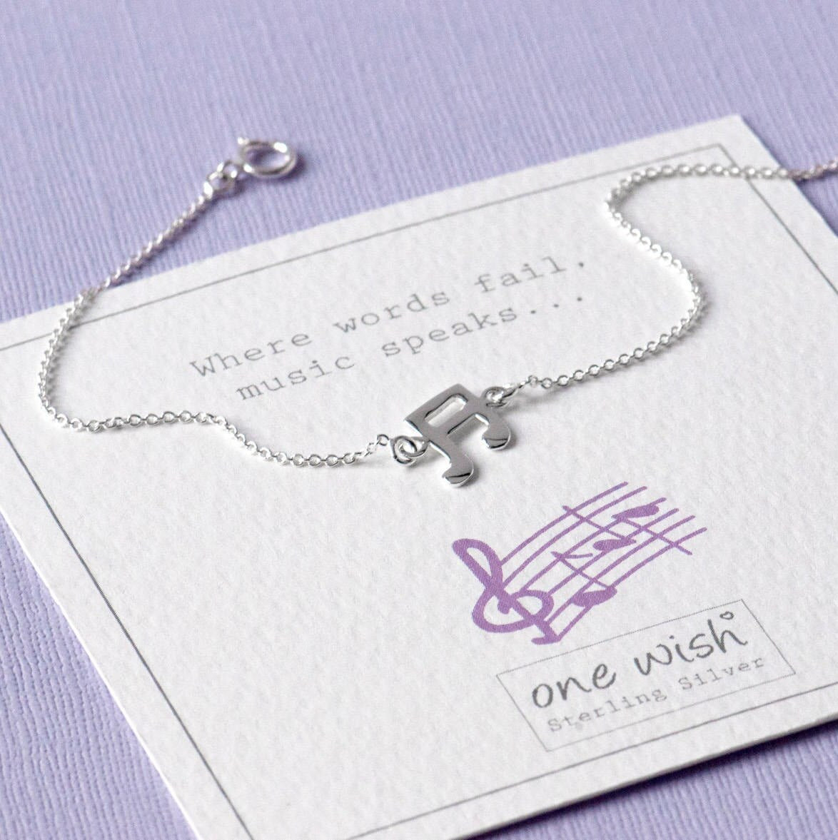 music note chain bracelet sterling silver 925, gift for music lover, gift for her, gift for musician, gift for singer. Giftboxed music not bracelet, ready for gifting.