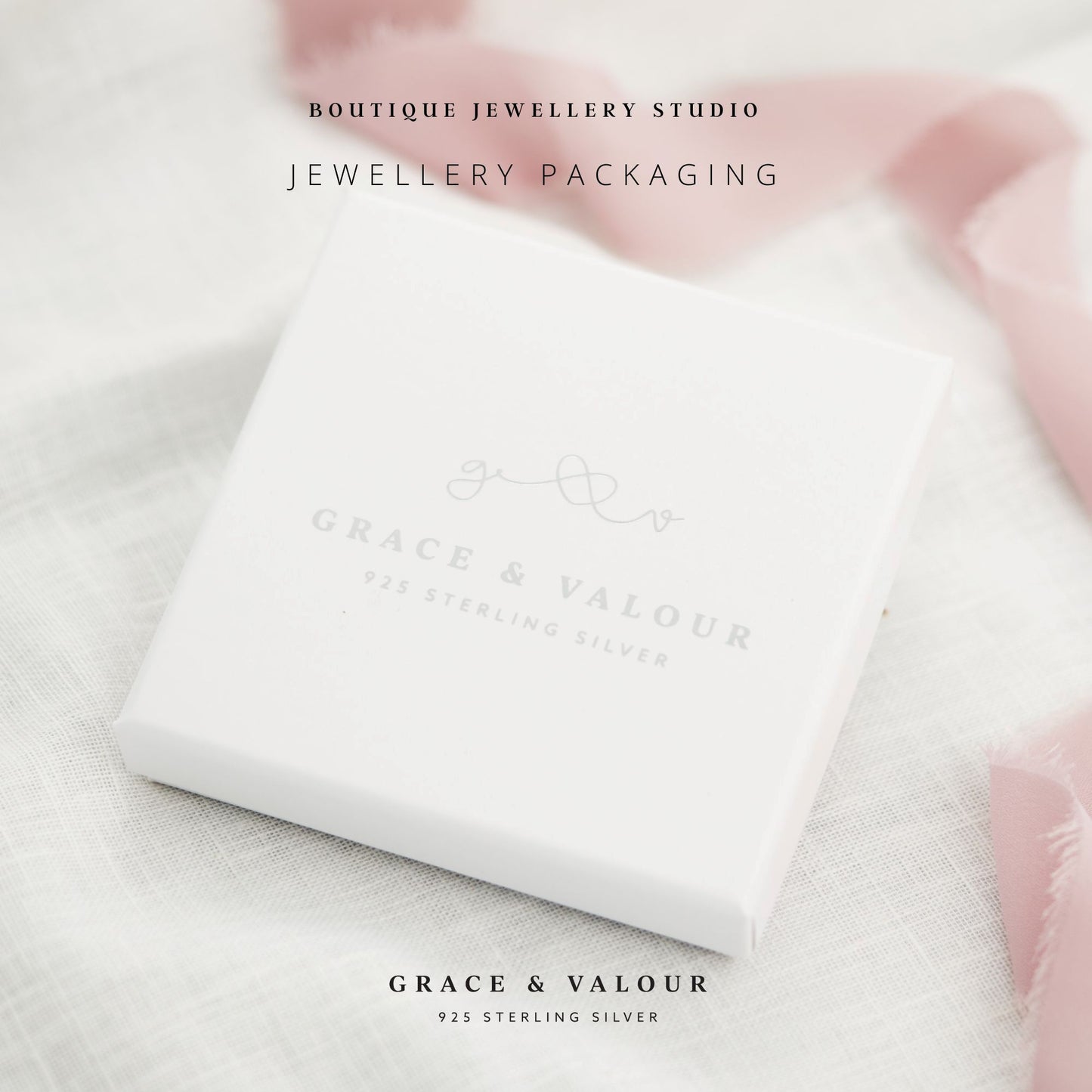 Elegant white jewellery gift box for pin - Grace and Valour