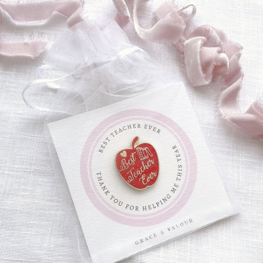 Personalised teacher gift ideas from Grace & Valour including meaningful jewellery and keepsakes for end-of-term thank you gifts