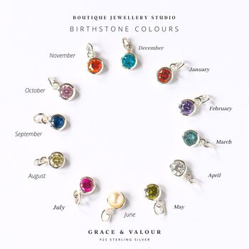 Add a birthstone to your locket - January to December CZ birthstone add on charms, thoughtful gift
