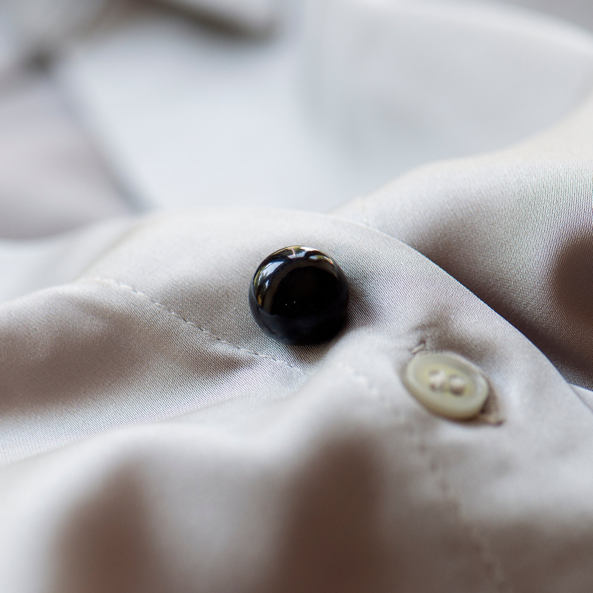 Black faux pearl modesty pin - Grace and Valour on low cut blouse, use as an extra button.  Gift for her, extra button pin, gift for mum, gift for friend.