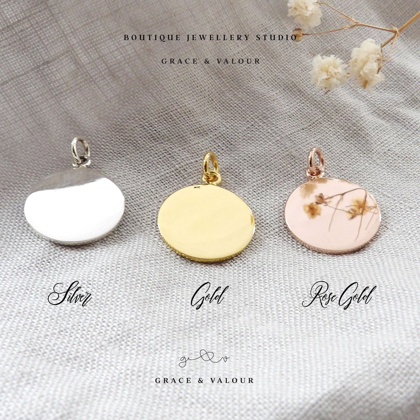 Colour disc options - silver, gold or rose gold
