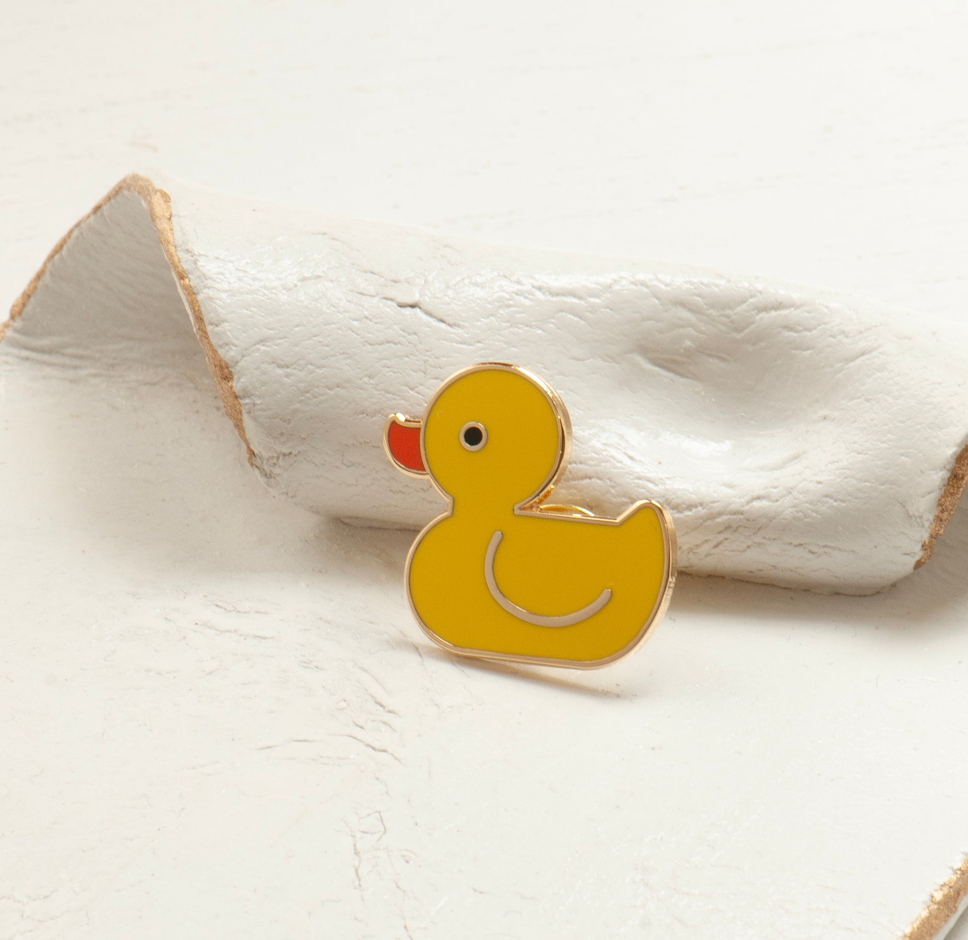 Cute yellow rubber duckie enamel pin