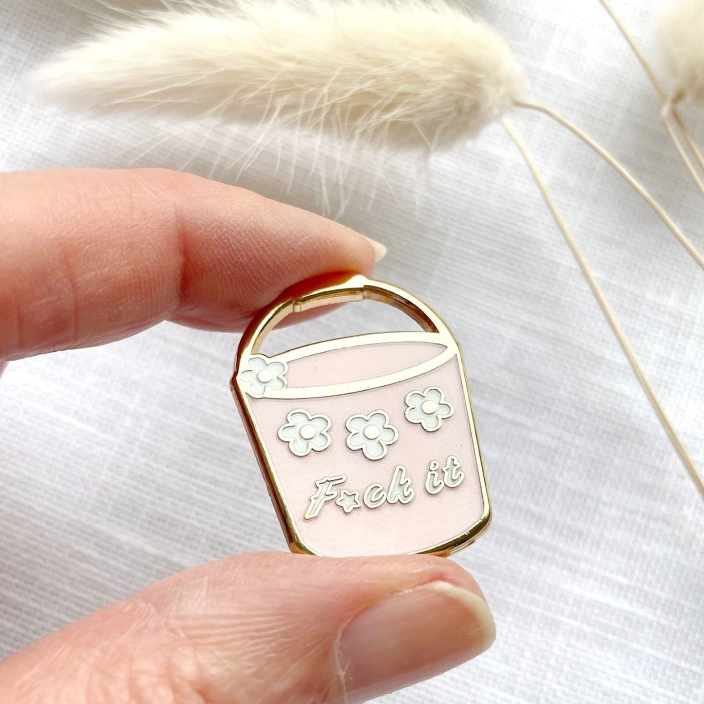 chuck it in the f*ck it bucket pin funny gift for her