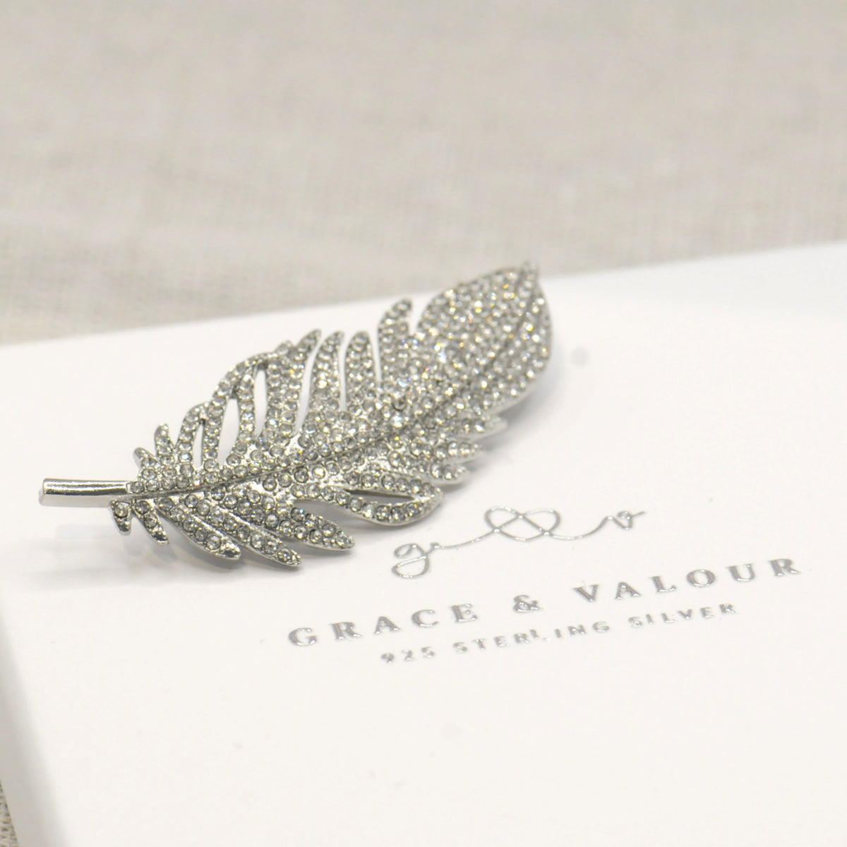 Sparkling Diamante Feather Brooch | Vintage Style Jewellery