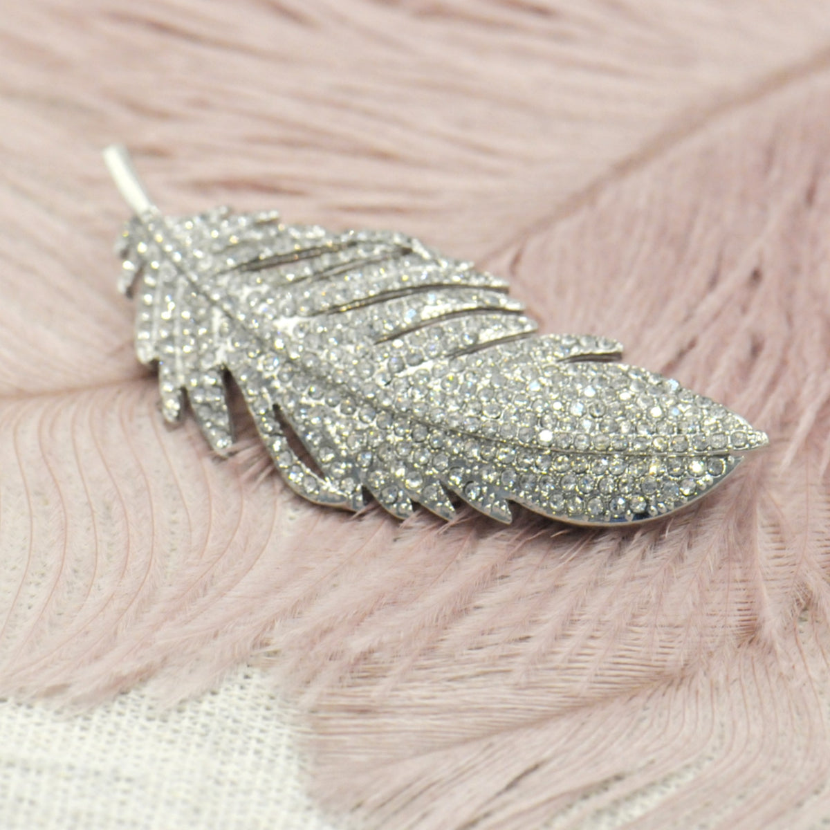 Sparkling Diamante Feather Brooch | Vintage Style Jewellery