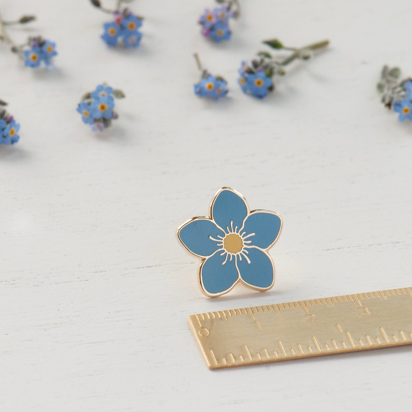 Cornflower blue & gold forget me not little lapel pin. Sympathy gift, memorial gift, in memorium, mourning gift, remembrance gift. Grace & Valour