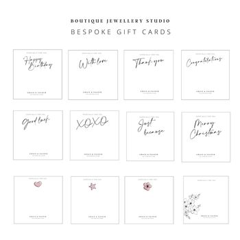 Gift card options for grace and valour silver jewellery