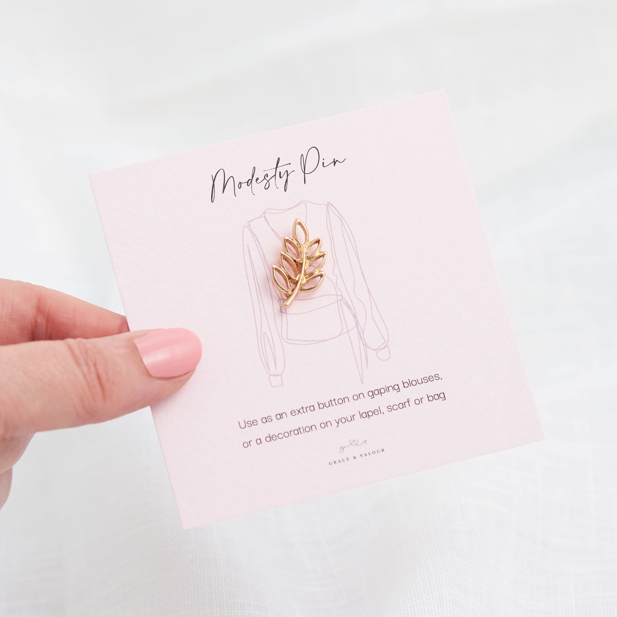 Gold or Silver Leaf Modesty Pin – Grace and Valour