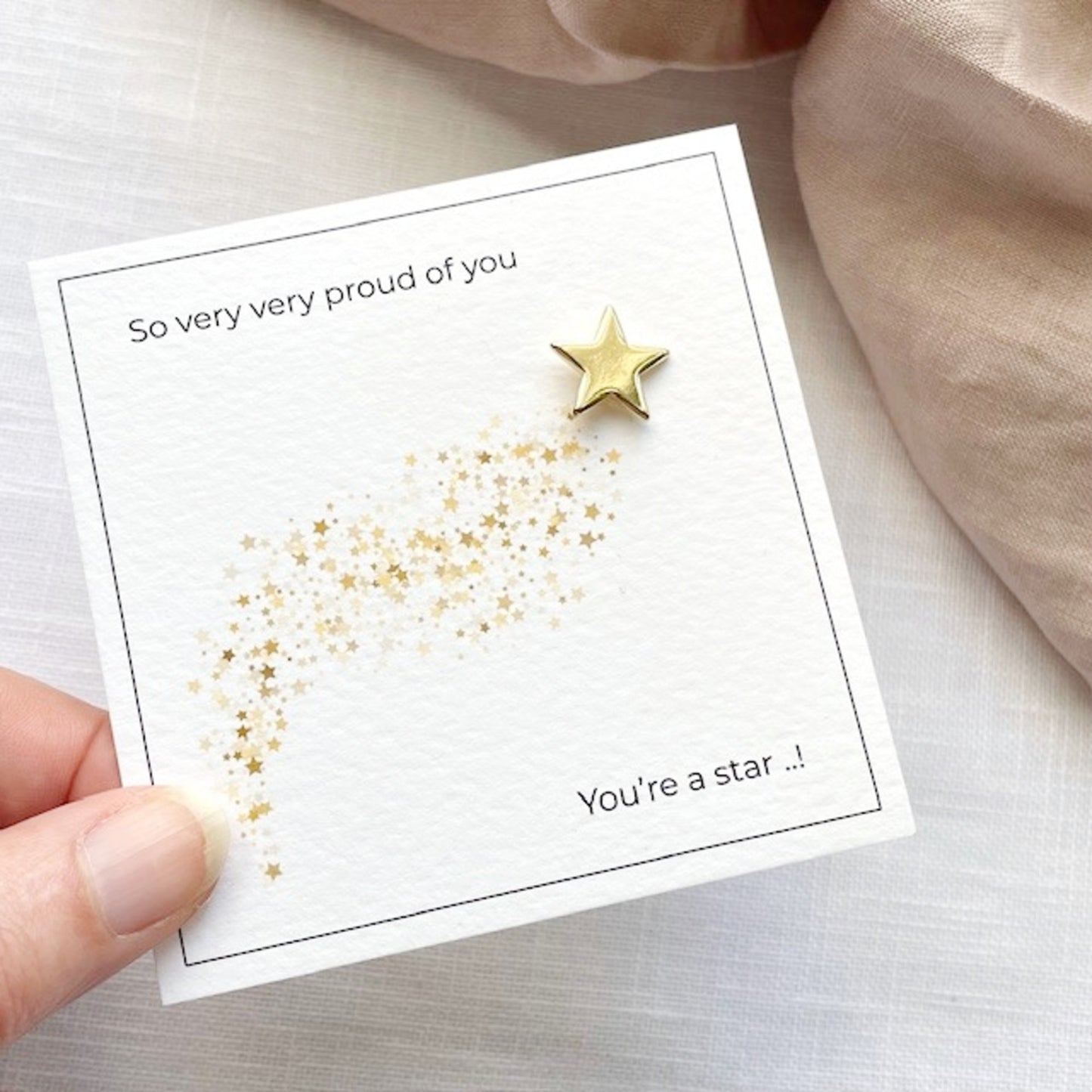 Gold Star Pin Badge – ‘So Proud of You’ Achievement Gift