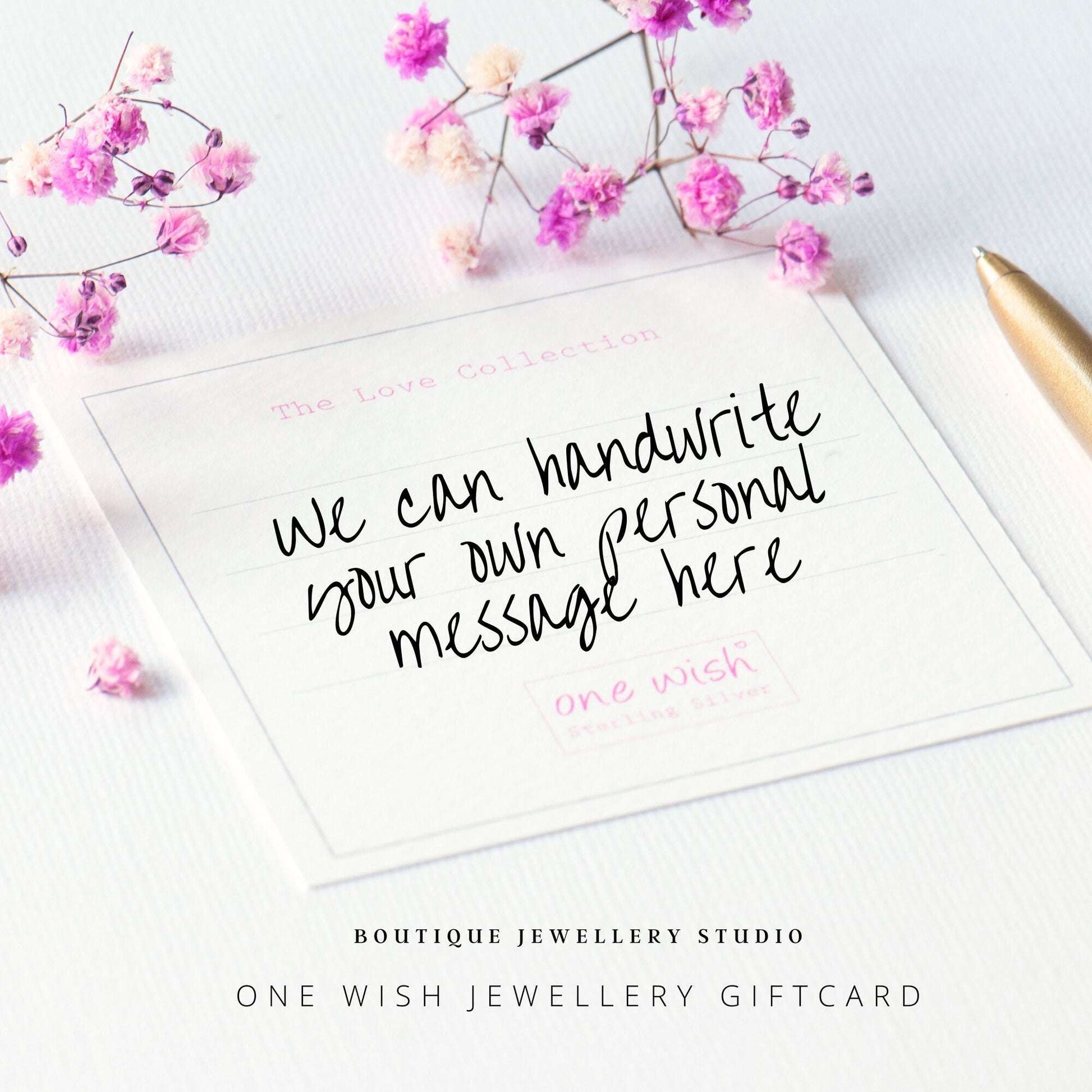 gift card with handwritten message