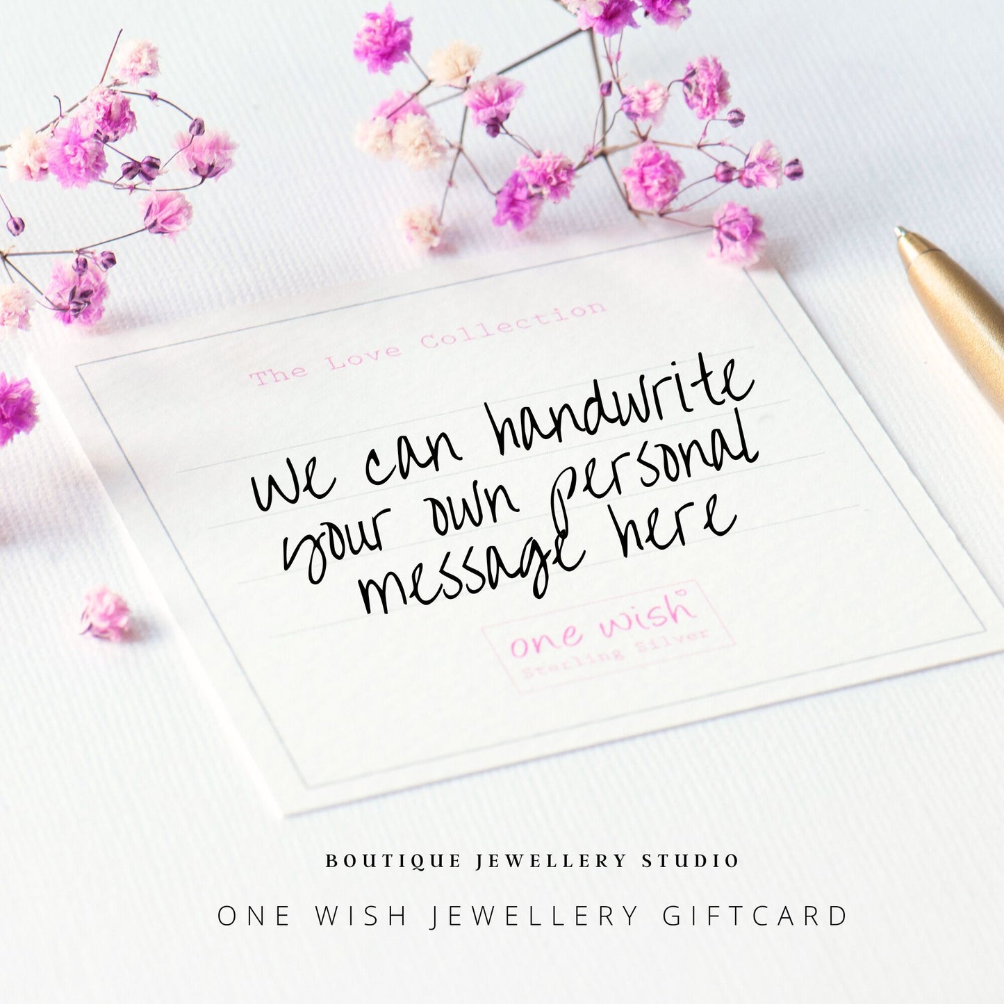 One Wish Gift card hand written gift message