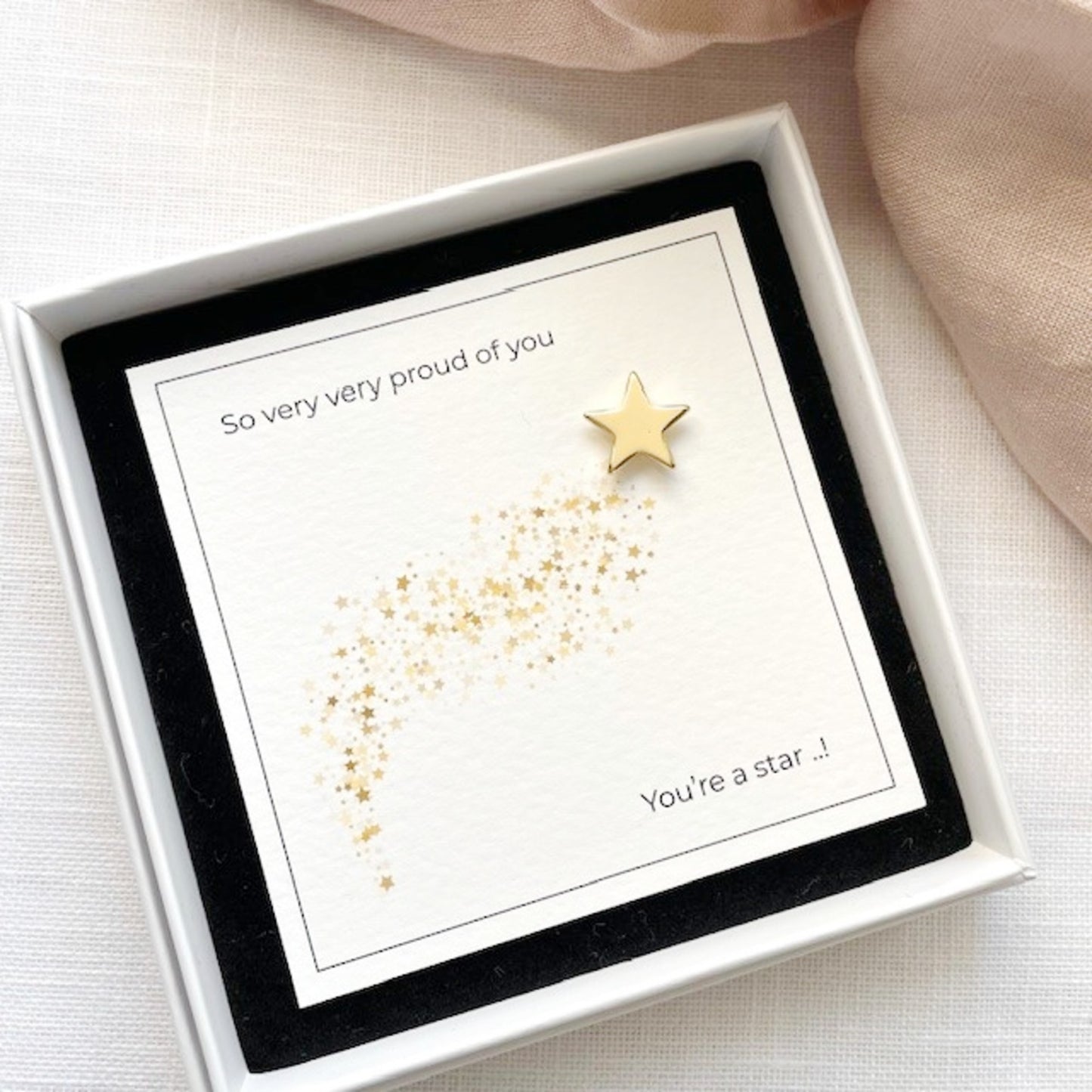 Gold Star Pin Badge – ‘So Proud of You’ Achievement Gift