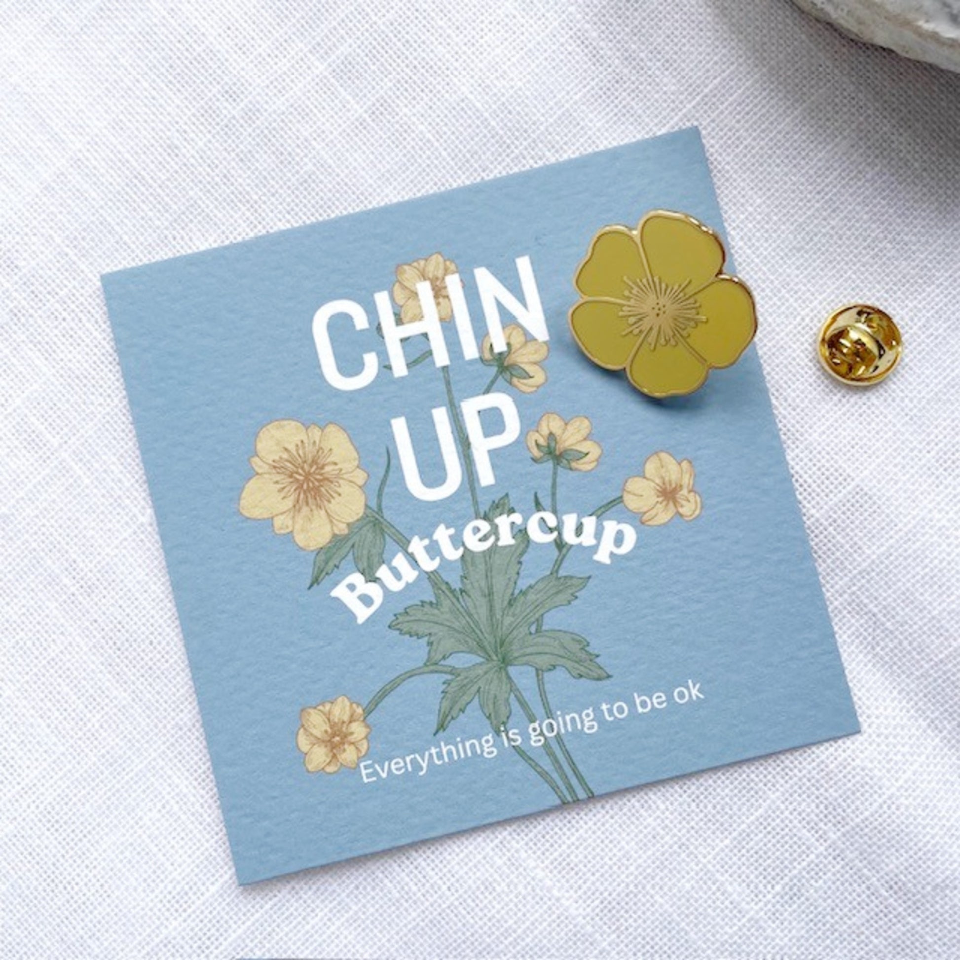 Small encouragement gift with enamel flower pin