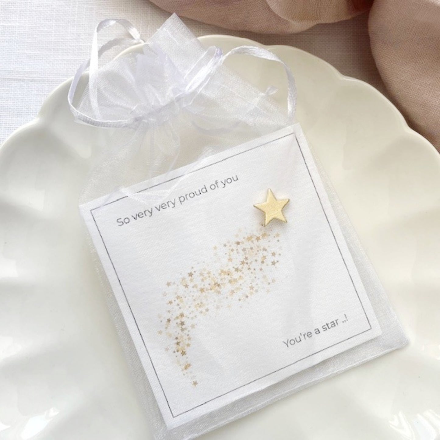 Gold Star Pin Badge – ‘So Proud of You’ Achievement Gift