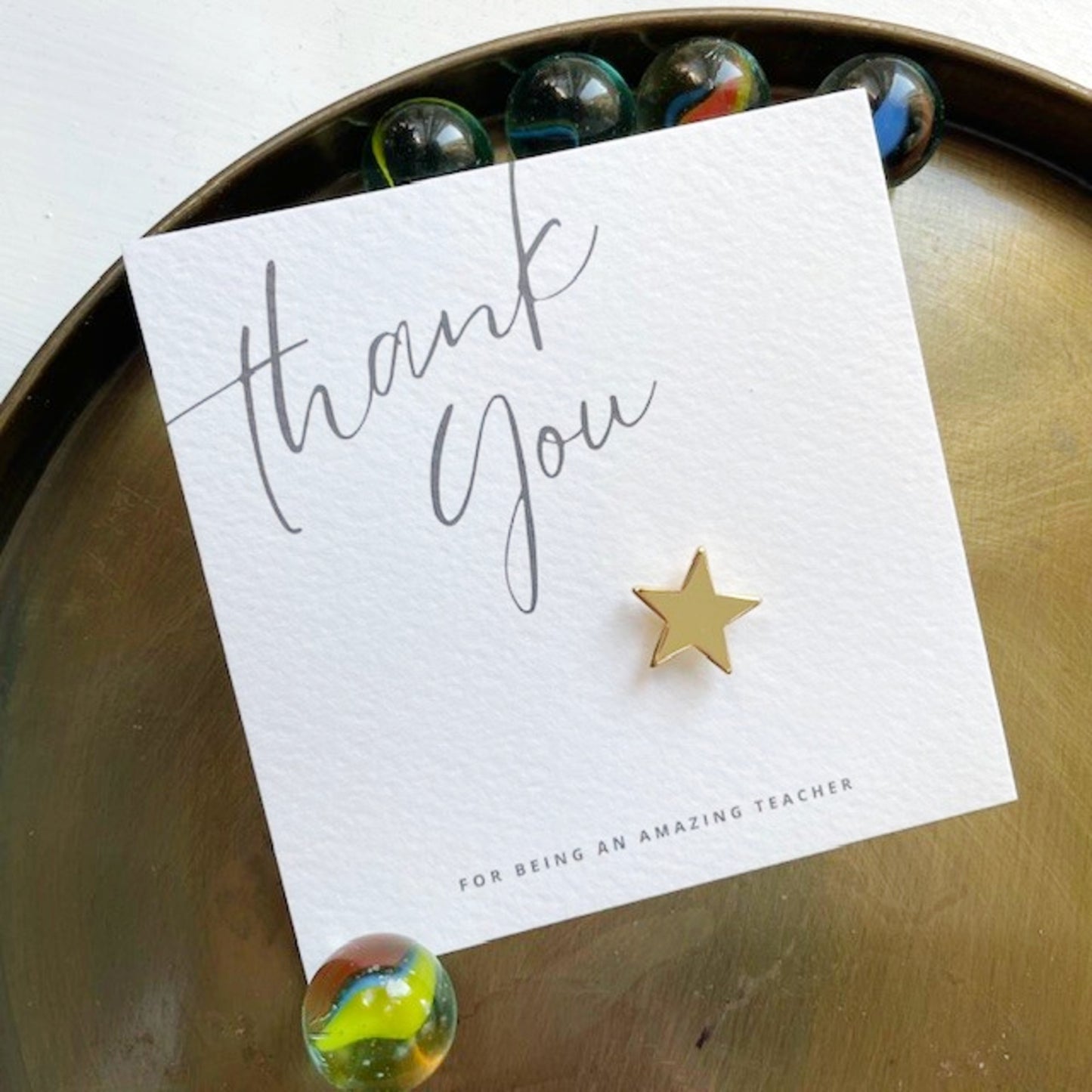 Thank you teacher gift gold star brooch