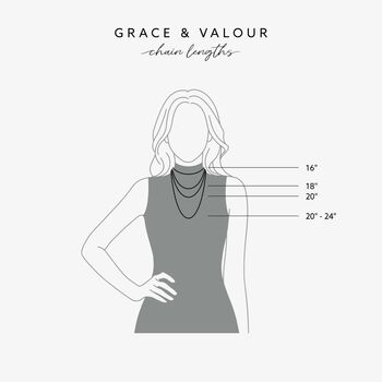 chain length options Grace and valour real leaf jewellery