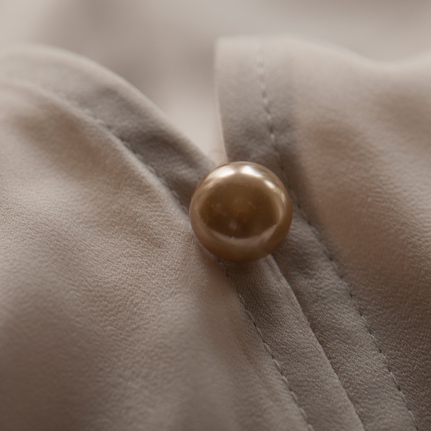 Champagne colour faux pearl modesty pin, extra button pin for a low cut blouse or wrap top. Gift for friend, gift for mum, gift for sister