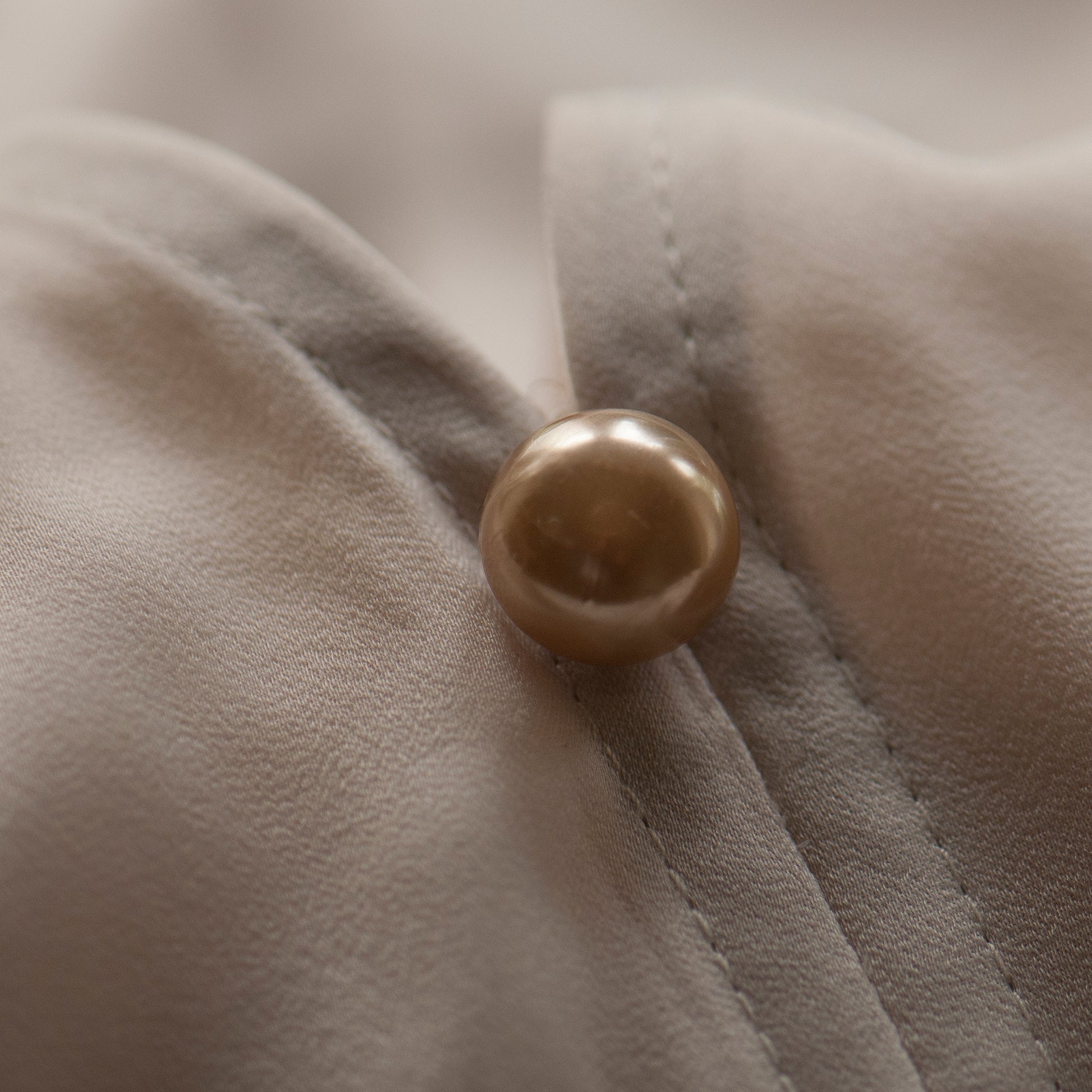 Champagne colour faux pearl modesty pin, extra button pin for a low cut blouse or wrap top. Gift for friend, gift for mum, gift for sister