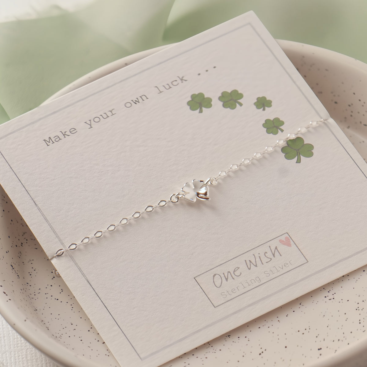 Sterling Silver Four Leaf Clover Bracelet – Good Luck Gift