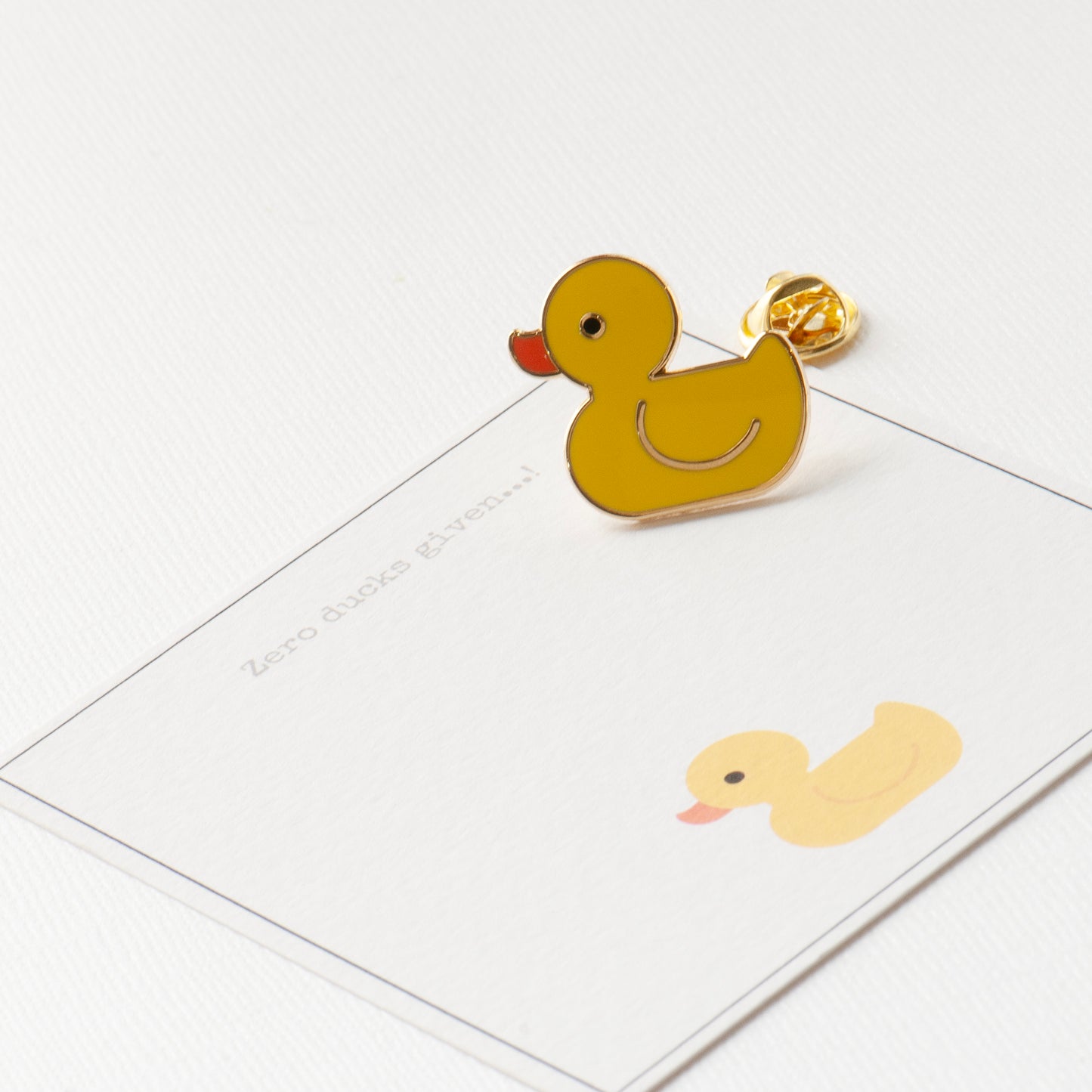 zero ducks given enamel duck pin on my bespoke gift card, gifts under £10, animal pin