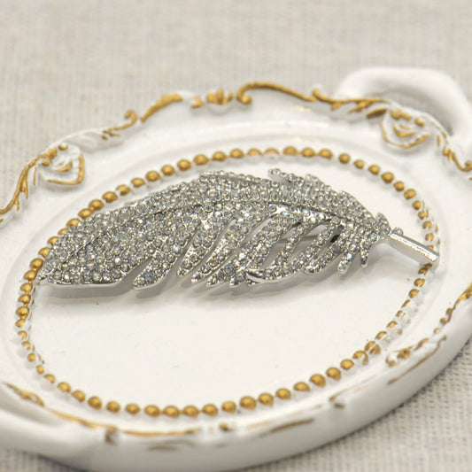 Sparkling Diamante Feather Brooch | Vintage Style Jewellery