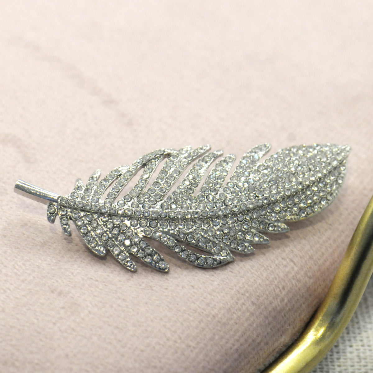 Sparkling Diamante Feather Brooch | Vintage Style Jewellery