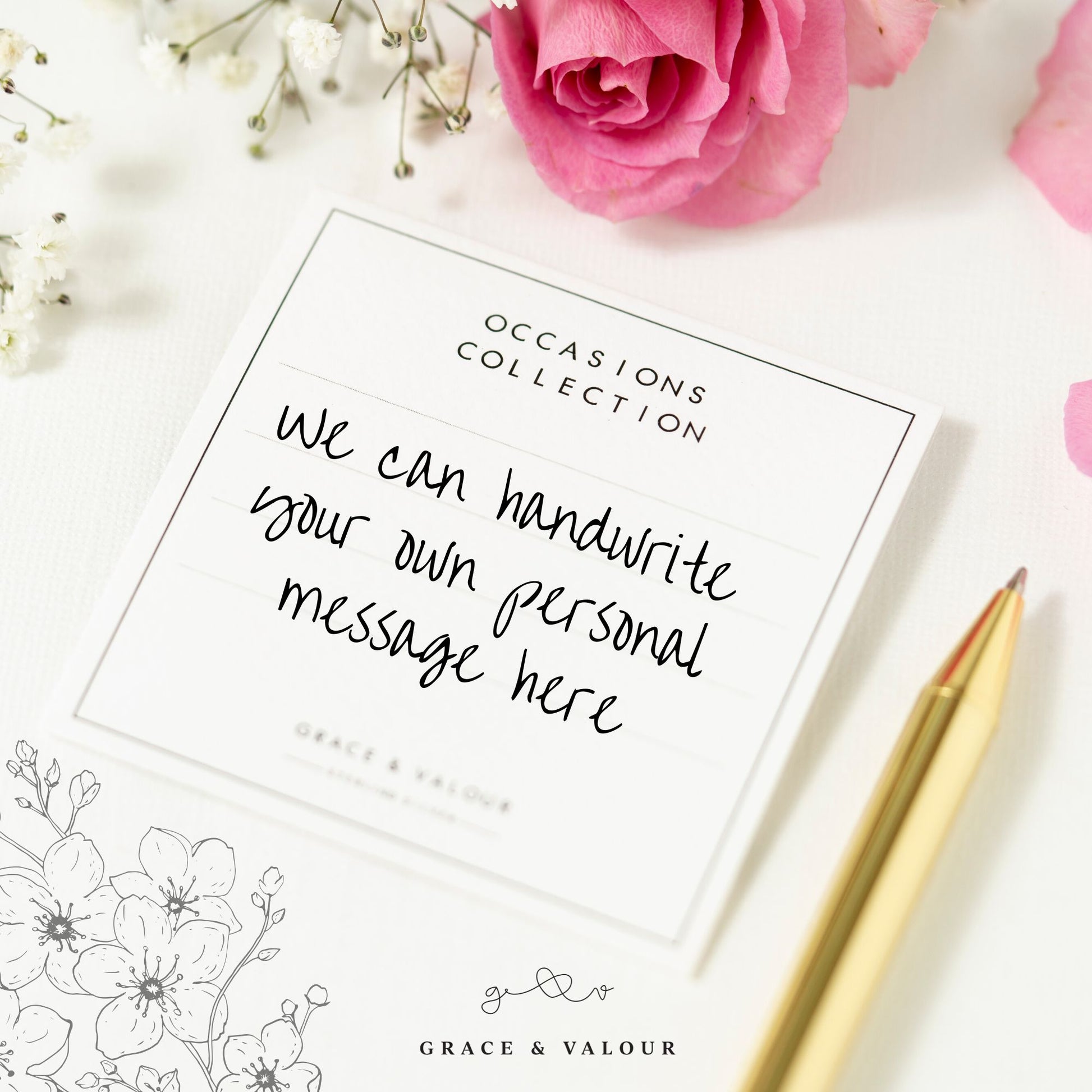 modesty pin message on back of gift card - Grace & Valour
