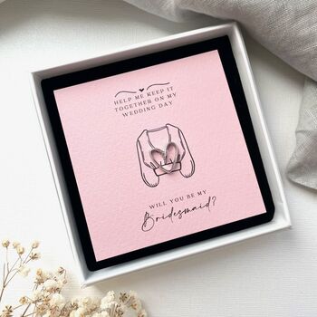 Bridesmaid Gift modesty pin silver in gift box