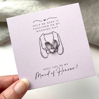 Be my maid of honour proposal pin silver heart modesty pin - Grace & Valour