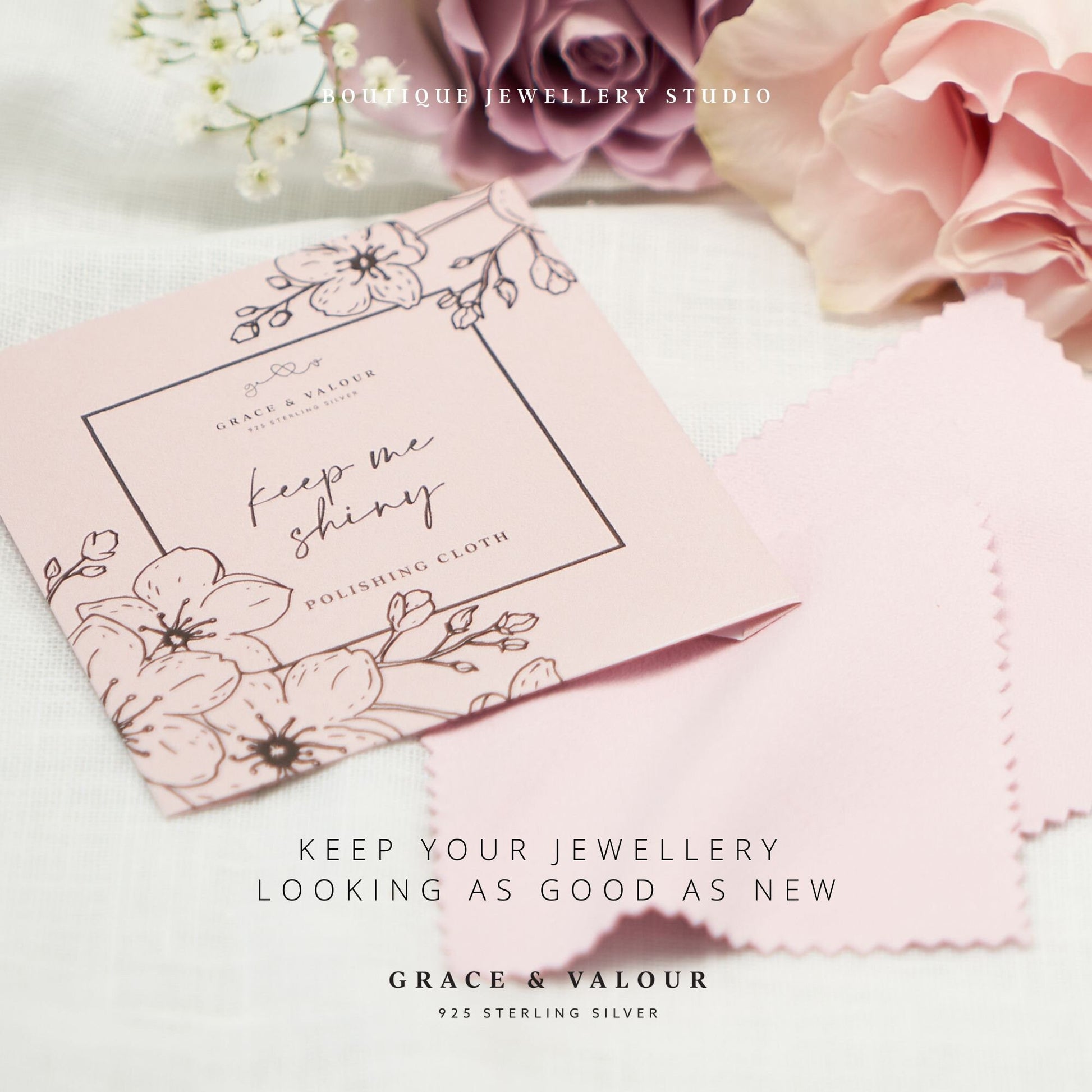 Polish cloth for grace and valour jewellery