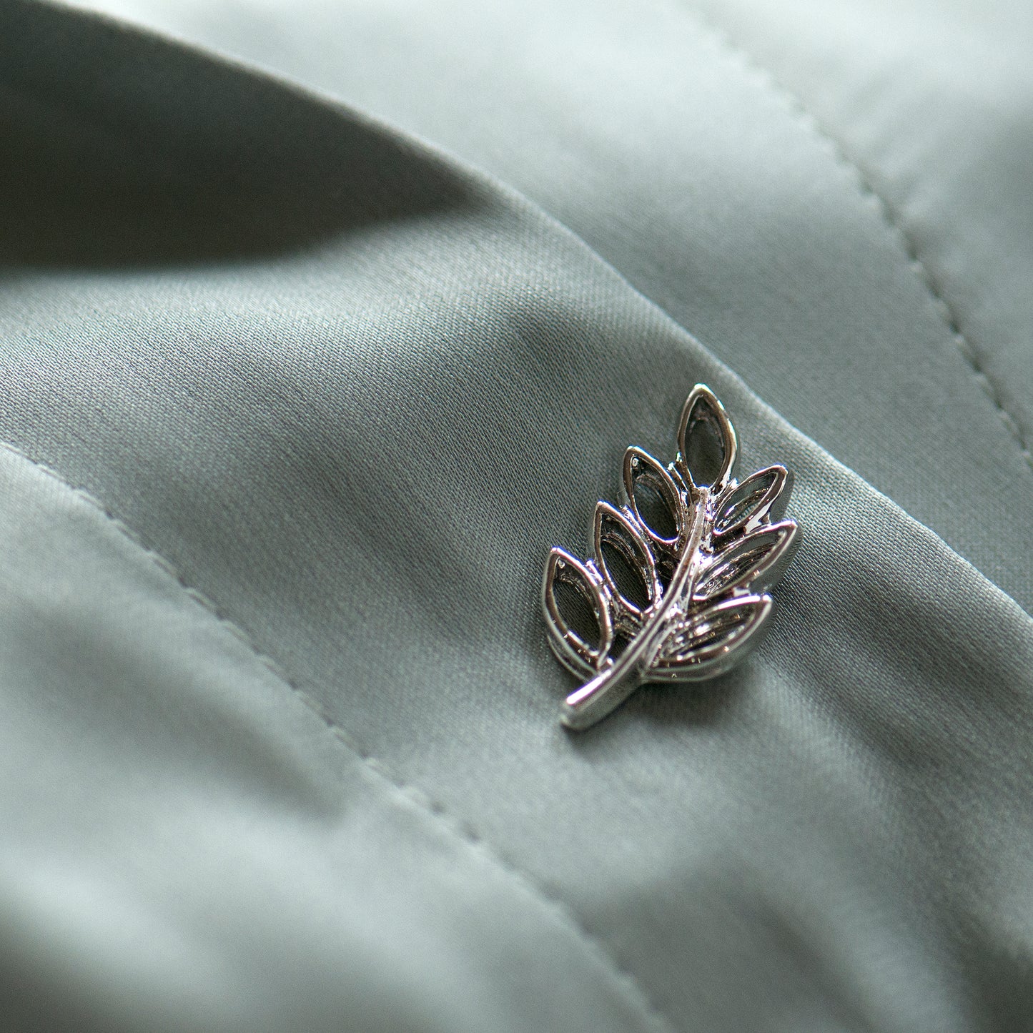 silver leaf modesty pin or extra button. Silver  leaf design modesty pin, nature lover gift, low top pin, cleavage pin, gift for her, gift for daughter, gift for friend