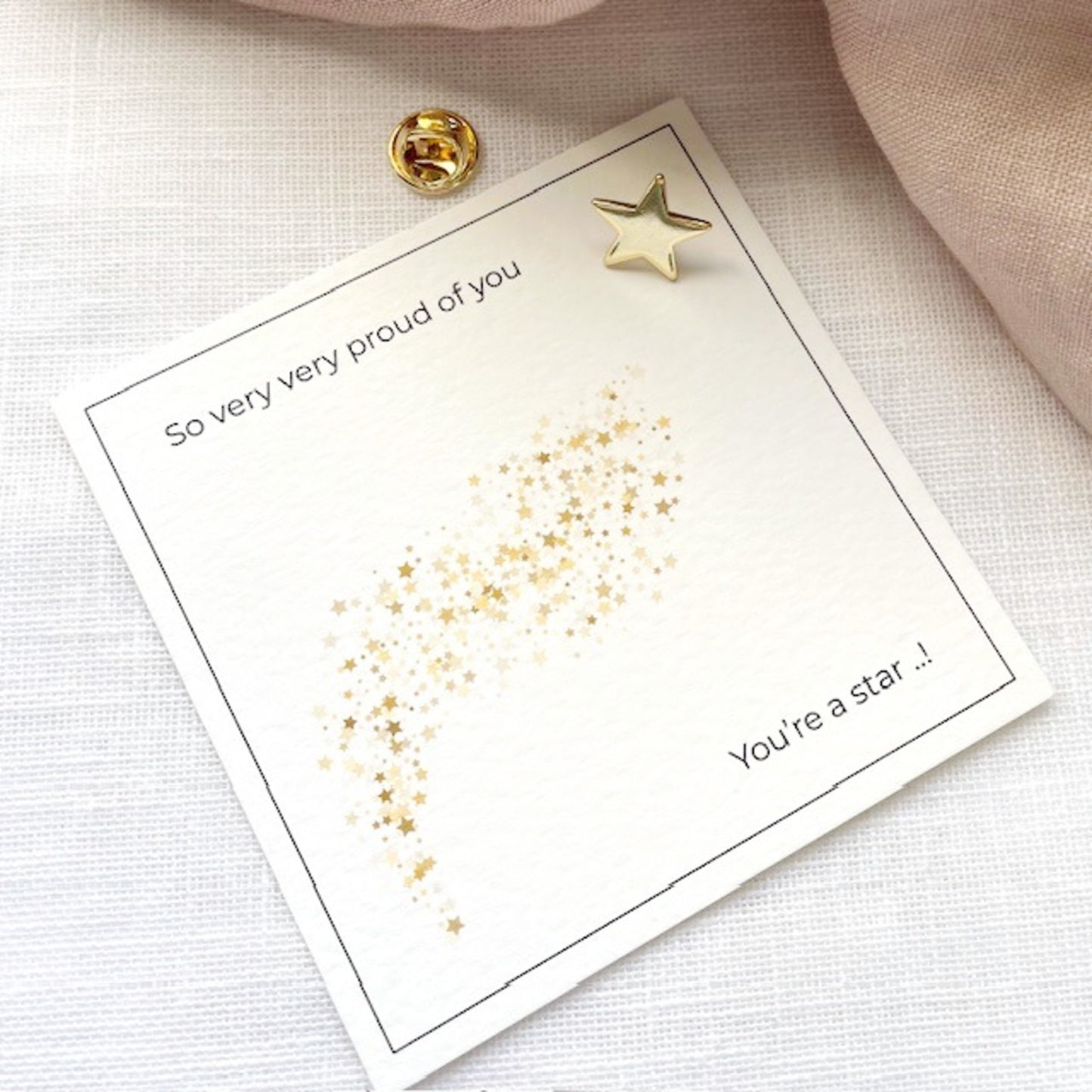 Gold Star Pin Badge – ‘So Proud of You’ Achievement Gift